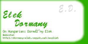 elek dormany business card